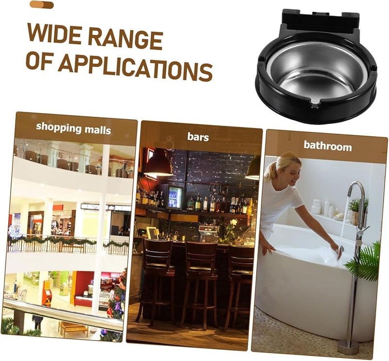 Stainless Steel Wall Mounted Ashtray For Indoor Outdoor Use Home Office Patio Bar - Image 3